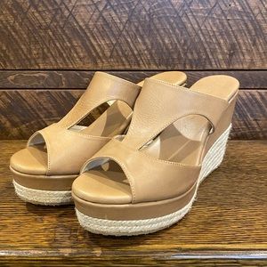NWT Jimmy Choo tan cutout wedges